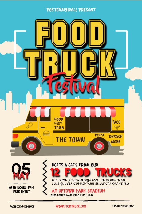 Food Truck Poster Design Template | PosterMyWall