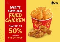 Fried Chicken Offer Ad Template Postcard