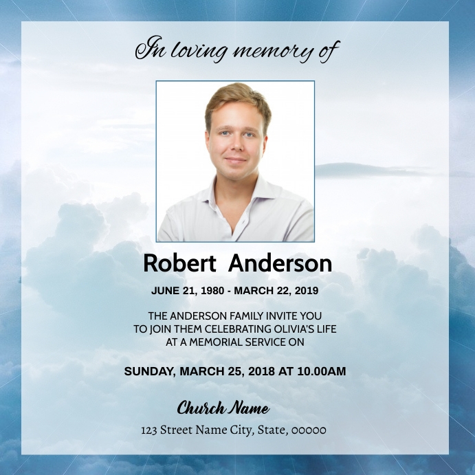 Rest In Peace Death Announcement Template