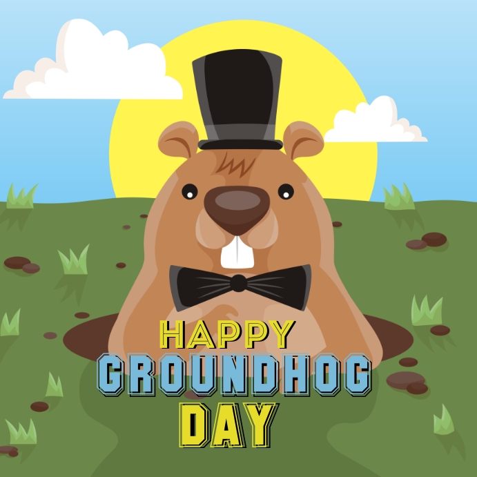 Happy Groundhog Day 2022 Template | PosterMyWall