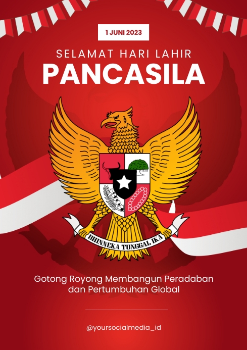 hari lahir pancasila template A4