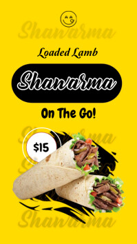 loaded lamb shawarma restaurant poster Instagram Story template