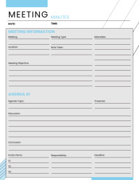 Meeting Minutes, Meeting Tracker Template Flyer (US Letter)