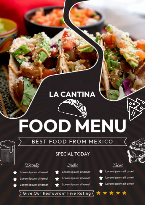 Mexican Food Menu A4 template