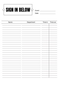 Minimalist Daily Sign In Sheet or Log Planner A4 template