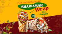 Orange Joyful Shawarma  Digital Display template