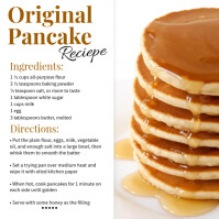 Pancake recipe card poster template