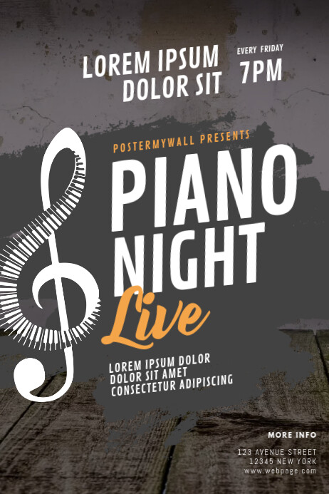 Piano Concert Flyer Template Poster