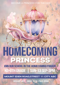 Pink Pastel Homecoming Princess A5, event, co template