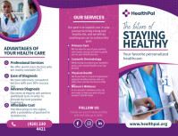 Purple Medical Trifold Brochure Flyer (US Letter) template