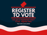 Red & Blue Modern & Minimal Voter Registratio Yard Sign template