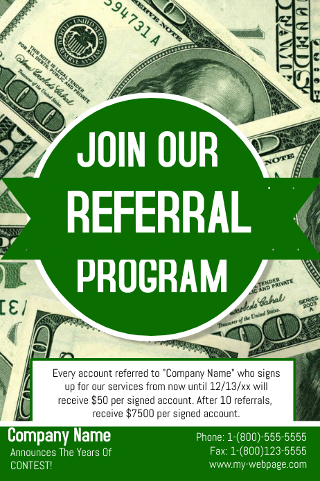 Referral Flyer Poster template