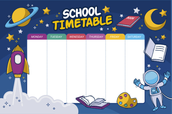 SCHOOL TIMETABLE Etiqueta template