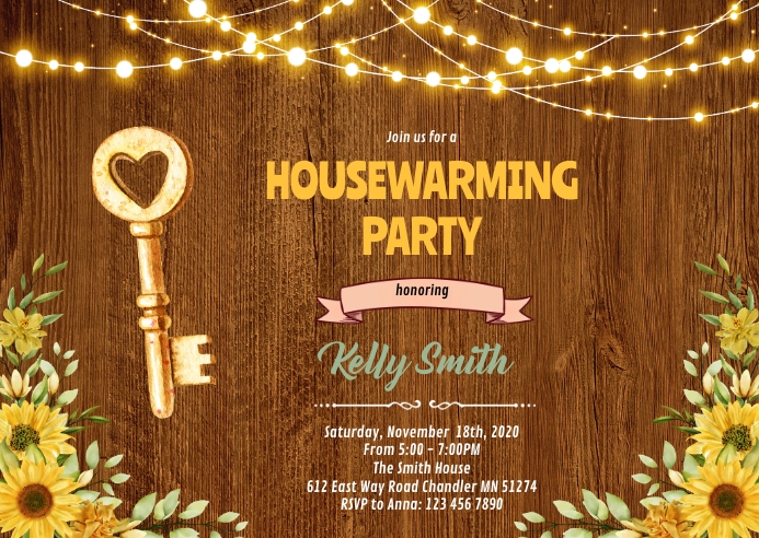 Sunflower housewarming invitation Template | PosterMyWall