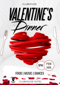 Valentine's dinner flyer 2022 A3 template