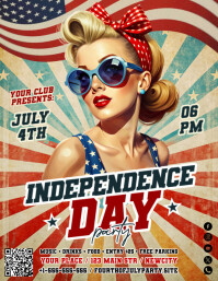 Vintage Independence Day Party Flyer template