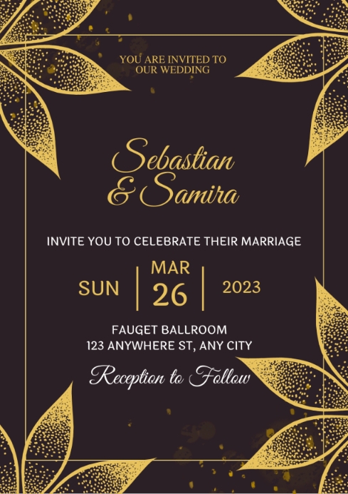 Wedding card template design | PosterMyWall