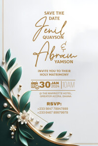 Wedding Invitation Poster template