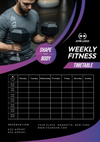 Weekly Fitness Timetable A4 template