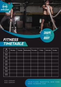 Weekly Fitness Timetable Template A4