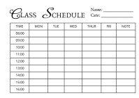 White Class Schedule Postcard template