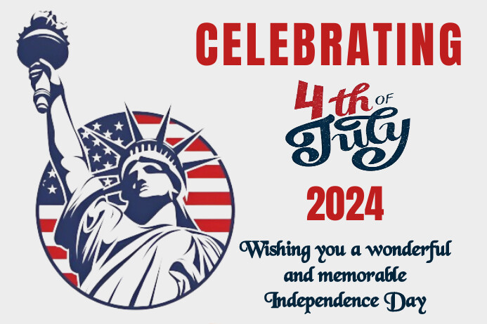 White Joyful Happy American Independent Day Этикетка template