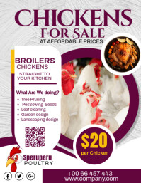 White Maximalist Chicken For Sale  Flyer (us Letter) template