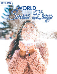 White Maximalist Snow Day  Flyer (us Letter) template