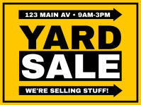 Yellow Yard Sale Sign template