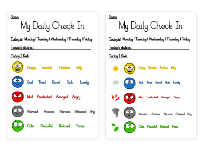 Emotions - My Daily Check In - Little spot of feelings inspired