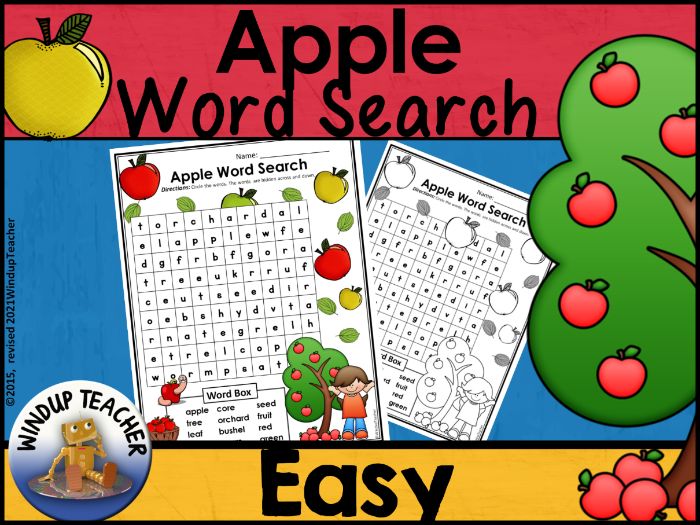 Apple Word Search EASY