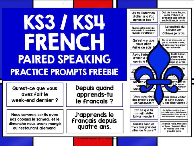 FRENCH SPEAKING PRACTICE CARDS FREEBIE