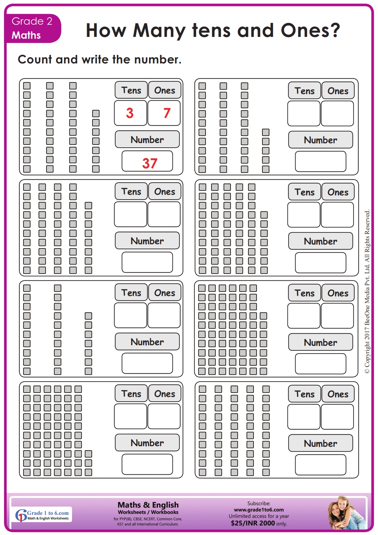 Grade 2 Place Value Worksheet & Workbook | BeeOne | Teaching Resources