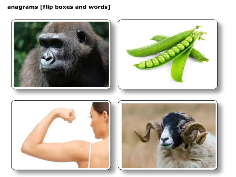 anagram words [flip box pictures]