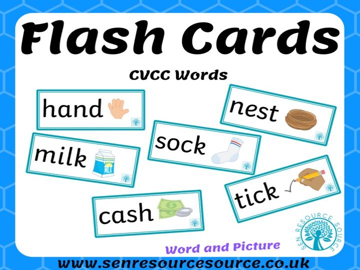 CVCC word and picture flash cards | Teaching Resources