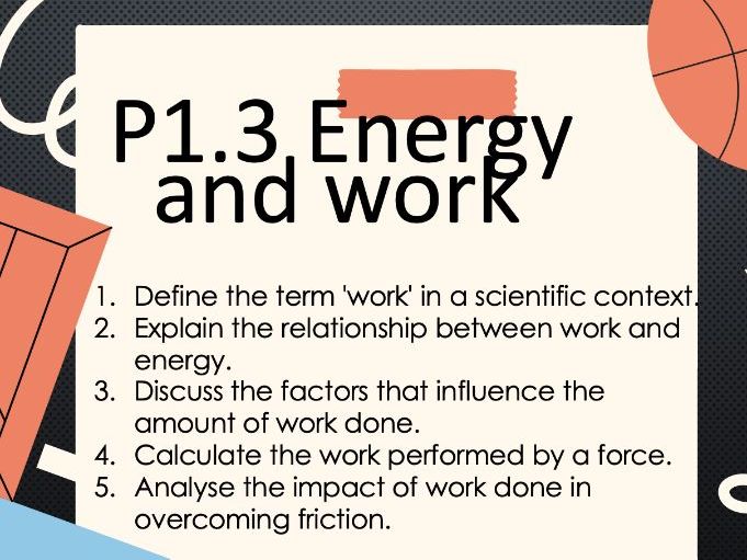 P1.3 Energy and work