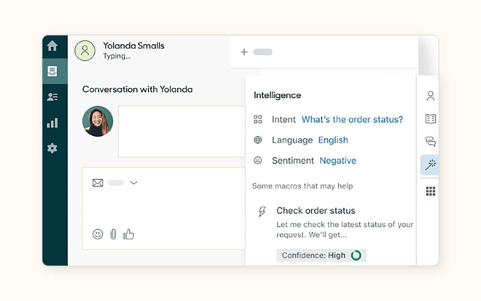 screenshot of Zendesk chat interface