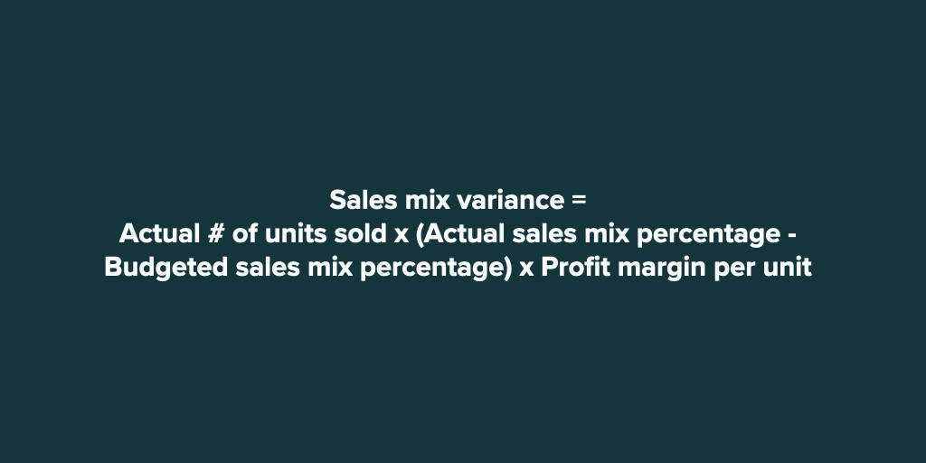 sales mix variance formula