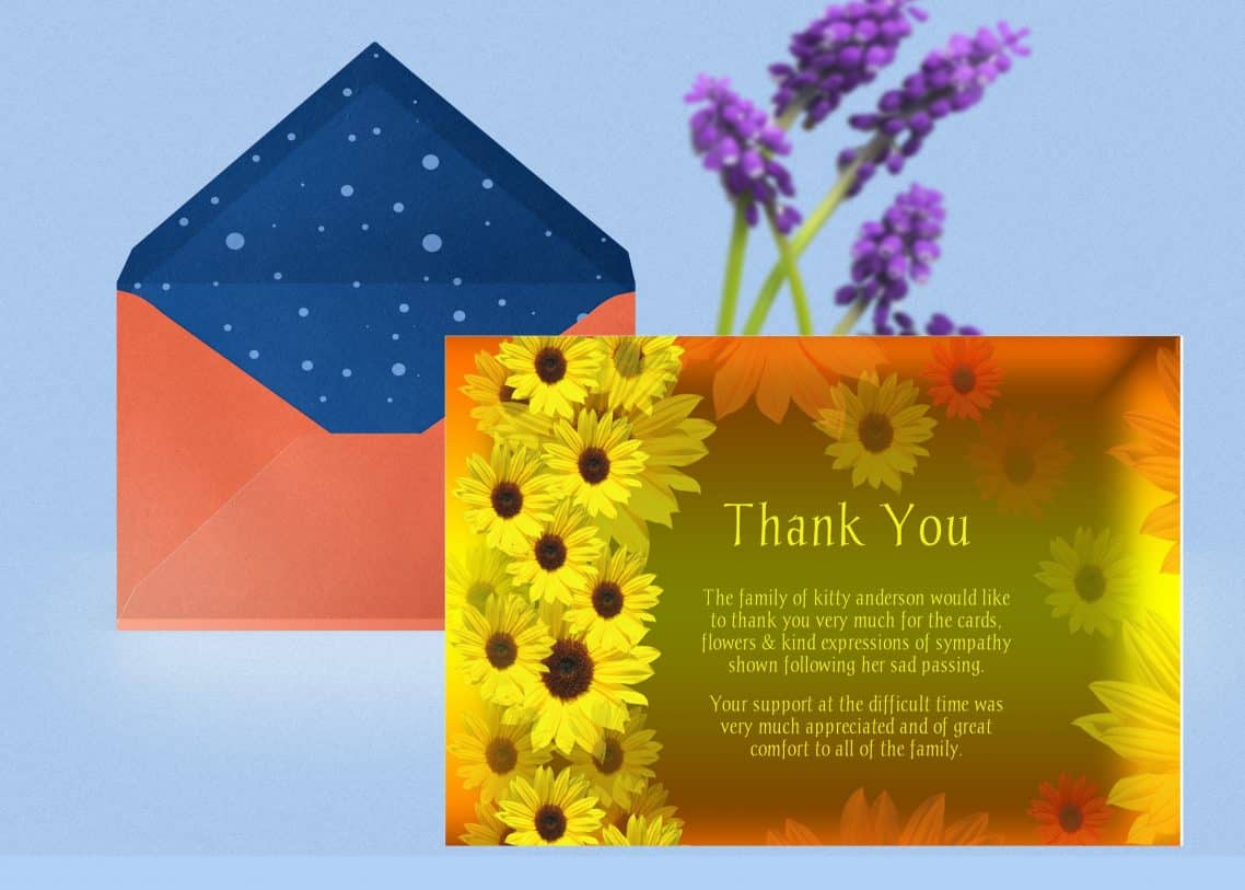 funeral thank you cards with photo