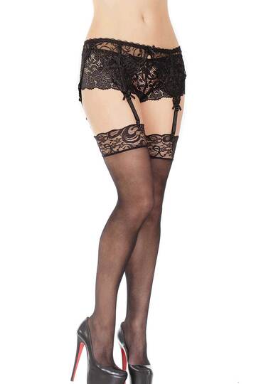 Solid Lace Top Stockings