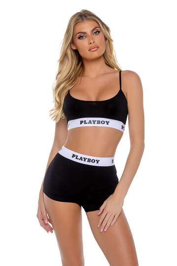 Playboy Bunny Sport Lounge Bralette & Shorts Set