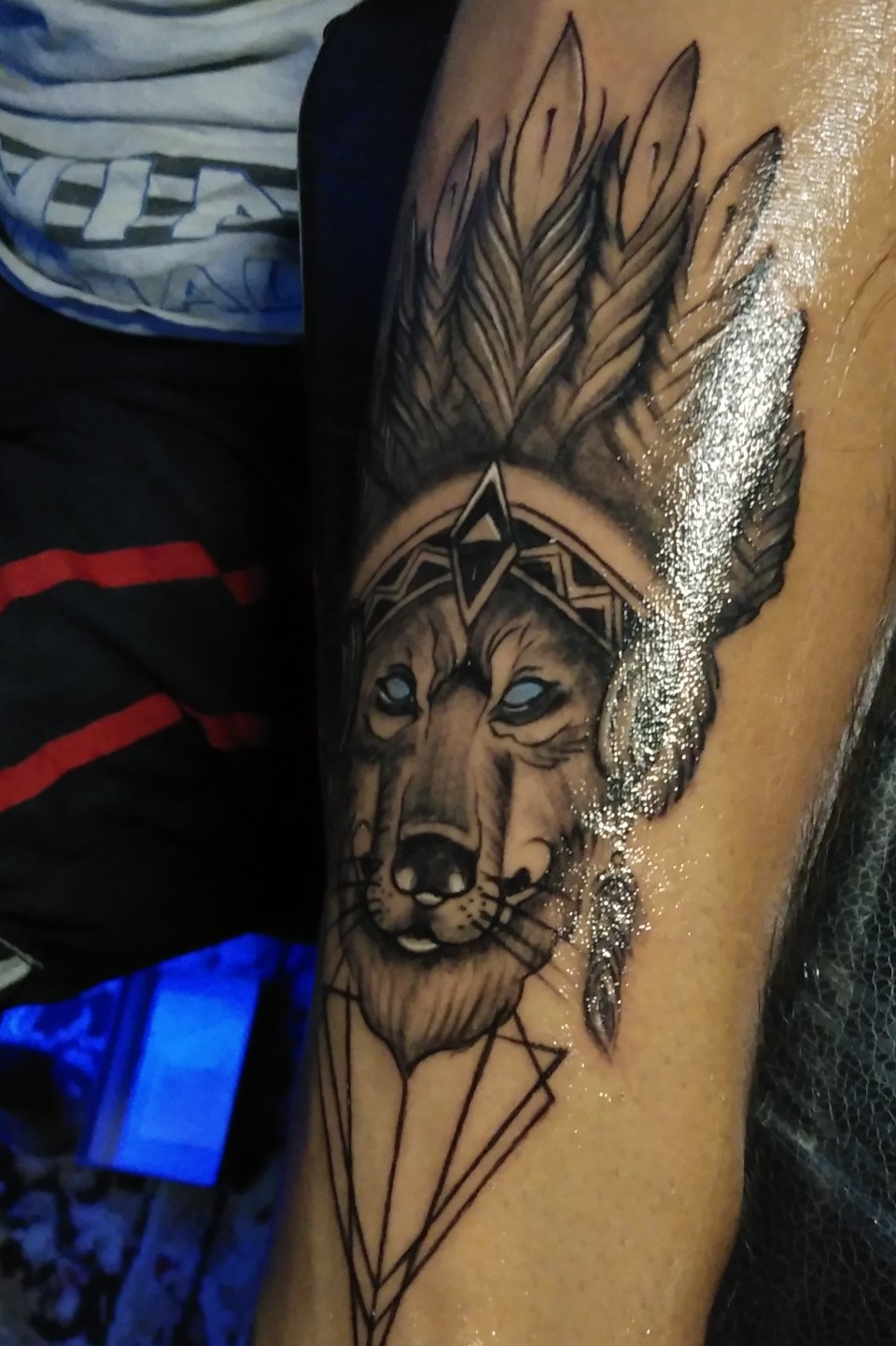 Indian Chief Wolf Tattoo