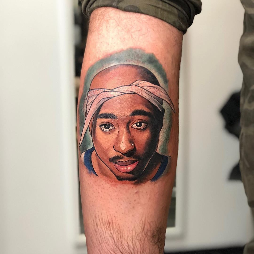 Tupac Tattoos On His Body