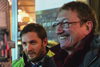 Steven Knight on set of Locke with Tom Hardy