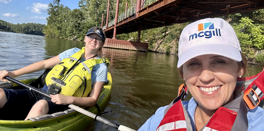 Hickory Riverwalk Bridge from kayaks