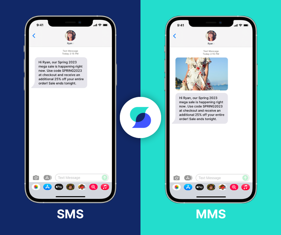 Comparison of how SMS vs MMS messages look on iPhonesComparison of how SMS vs MMS messages look on iPhones