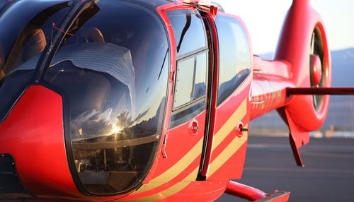 A close up of a Papillon Grand Canyon helicopter