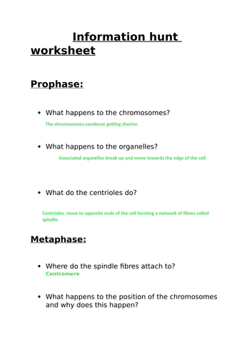 A-Level Biology Mitosis Lesson | Teaching Resources