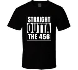 Straight Outta The 456 Carrier Services Area Code NWA Parody T Shirt