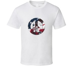 USA Peace Sign Stars and Stripes T Shirt